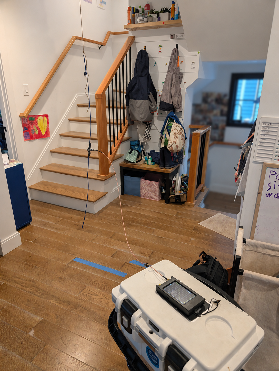 Testing my homemade half-wave dipole antenna